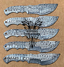 Load image into Gallery viewer, Lot of 5 Damascus Steel Blank Blade Knife For Knife Making Supplies (SU-173)
