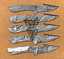 Load image into Gallery viewer, Lot of 5 Damascus Steel Blank Blade Knife For Knife Making Supplies (SU-169)
