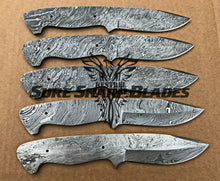 Load image into Gallery viewer, Lot of 5 Damascus Steel Blank Blade Knife For Knife Making Supplies (SU-185)
