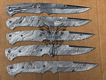 Load image into Gallery viewer, Lot of 5 Custom Handmade Damascus Steel Blank Blade Knife For Knife Making Supplies (SU-118)
