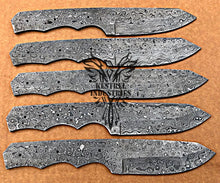 Load image into Gallery viewer, Lot of 5 Damascus Steel Blank Blade Knife For Knife Making Supplies (SU-177)
