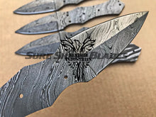 Load image into Gallery viewer, Lot of 5 Damascus Steel Blank Blade Knife For Knife Making Supplies (SU-197)
