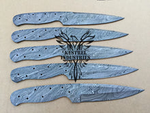 Load image into Gallery viewer, Lot of 5 Damascus Steel Blank Blade Knife For Knife Making Supplies (SU-160)
