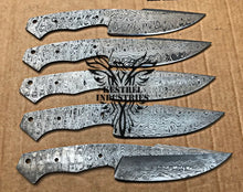 Load image into Gallery viewer, Lot of 5 Damascus Steel Blank Blade Knife For Knife Making Supplies (SU-179)
