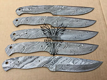 Load image into Gallery viewer, Lot of 5 Damascus Steel Blank Blade Knife For Knife Making Supplies (SU-165)
