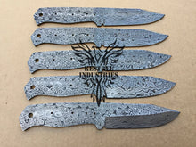 Load image into Gallery viewer, Lot of 5 Damascus Steel Blank Blade Knife For Knife Making Supplies (SU-174)
