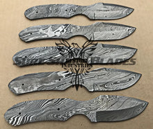 Load image into Gallery viewer, Lot of 5 Damascus Steel Blank Blade Knife For Knife Making Supplies (SU-184)
