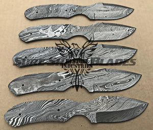 Lot of 5 Damascus Steel Blank Blade Knife For Knife Making Supplies (SU-184)