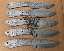 Load image into Gallery viewer, Lot of 5 Damascus Steel Blank Blade Knife For Knife Making Supplies (SU-176)
