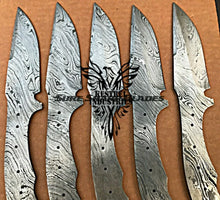 Load image into Gallery viewer, Lot of 5 Damascus Steel Blank Blade Knife For Knife Making Supplies (SU-204)
