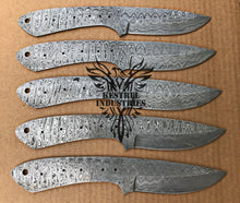 Load image into Gallery viewer, Lot of 5 Damascus Steel Blank Blade Knife For Knife Making Supplies (SU-176)
