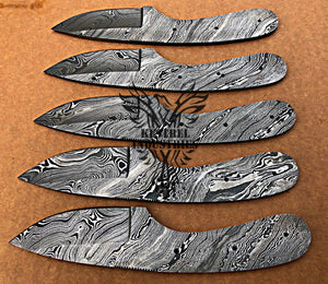 Lot of 5 Custom Handmade Damascus Steel Blank Blade Knife For Knife Making Supplies (SU-119)