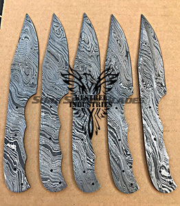 Lot of 5 Damascus Steel Blank Blade Knife For Knife Making Supplies (SU-201)