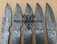 Load image into Gallery viewer, Lot of 5 Damascus Steel Blank Blade Knife For Knife Making Supplies (SU-200)
