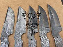 Load image into Gallery viewer, Lot of 5 Custom Handmade Damascus Steel Blank Blade Knife For Knife Making Supplies (SU-139)
