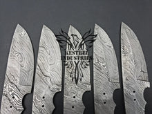 Load image into Gallery viewer, Lot of 5 Custom Handmade Damascus Steel Blank Blade Knife For Knife Making Supplies (SU-144)
