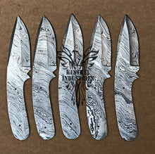 Load image into Gallery viewer, Lot of 5 Custom Handmade Damascus Steel Blank Blade Knife For Knife Making Supplies (SU-131)
