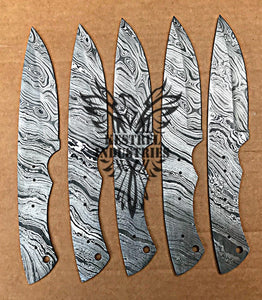 Lot of 5 Custom Handmade Damascus Steel Blank Blade Knife For Knife Making Supplies (SU-108)