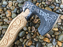 Load image into Gallery viewer, Custom Handmade Carbon Steel Viking Axe with Ash Wood Handle (VA-123)
