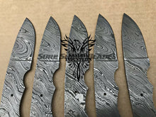 Load image into Gallery viewer, Lot of 5 Damascus Steel Blank Blade Knife For Knife Making Supplies (SU-198)
