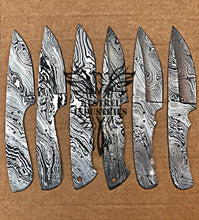 Load image into Gallery viewer, Lot of 6 Custom Handmade Damascus Steel Blank Blade Knife For Knife Making Supplies (SU-155)
