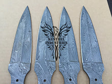 Load image into Gallery viewer, Lot of 4 Damascus Steel Blank Blade Knife For Knife Making Supplies (SU-158)
