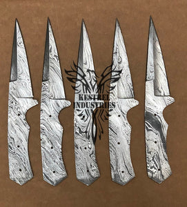 Lot of 5 Custom Handmade Damascus Steel Blank Blade Knife For Knife Making Supplies (SU-133)