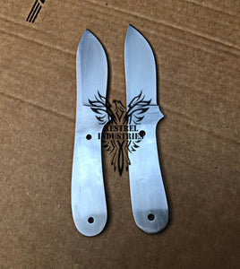 Lot of 2 Custom Handmade 1095 Carbon Steel Blank Blade Knife For Knife Making Supplies (KI-CSB-108)