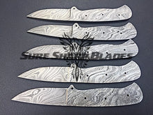 Load image into Gallery viewer, Lot of 5 Damascus Steel Blank Blade Knife For Knife Making Supplies (SU-188)
