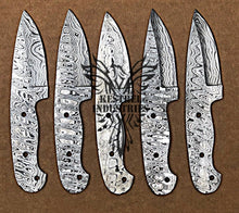 Load image into Gallery viewer, Lot of 5 Custom Handmade Damascus Steel Blank Blade Knife For Knife Making Supplies (SU-123)
