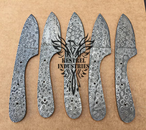 Lot of 5 Custom Handmade Damascus Steel Blank Blade Knife For Knife Making Supplies (SU-146)