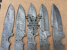 Load image into Gallery viewer, Lot of 5 Custom Handmade Damascus Steel Blank Blade Knife For Knife Making Supplies (SU-151)
