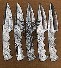 Load image into Gallery viewer, Lot of 5 Custom Handmade Damascus Steel Blank Blade Knife For Knife Making Supplies (SU-120)
