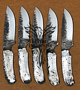 Lot of 5 Custom Handmade 1095 Carbon Steel Blank Blade Knife For Knife Making Supplies (KI-CSB-103)