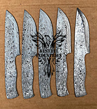 Load image into Gallery viewer, Lot of 5 Damascus Steel Blank Blade Knife For Knife Making Supplies (SU-172)
