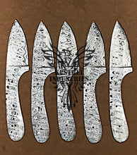 Load image into Gallery viewer, Lot of 5 Custom Handmade Damascus Steel Blank Blade Knife For Knife Making Supplies (SU-113)
