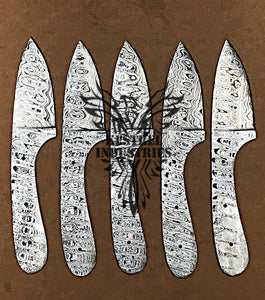 Lot of 5 Custom Handmade Damascus Steel Blank Blade Knife For Knife Making Supplies (SU-113)