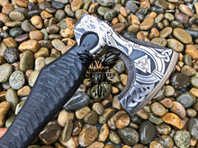 Load image into Gallery viewer, Custom Handmade Carbon Steel Viking Axe with Rose Wood Handle (VA-112)
