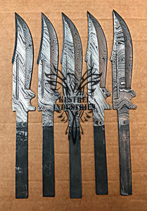 Lot of 5 Custom Handmade Damascus Steel Blank Blade Knife For Knife Making Supplies (SU-115)