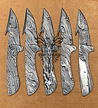 Load image into Gallery viewer, Lot of 5 Damascus Steel Blank Blade Knife For Knife Making Supplies (SU-169)
