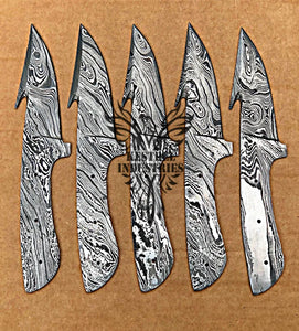 Lot of 5 Damascus Steel Blank Blade Knife For Knife Making Supplies (SU-169)