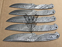 Load image into Gallery viewer, Lot of 5 Damascus Steel Blank Blade Knife For Knife Making Supplies (SU-165)
