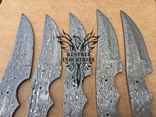 Load image into Gallery viewer, Lot of 5 Custom Handmade Damascus Steel Blank Blade Knife For Knife Making Supplies (SU-147)
