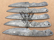 Load image into Gallery viewer, Lot of 5 Custom Handmade Damascus Steel Blank Blade Knife For Knife Making Supplies (SU-135)
