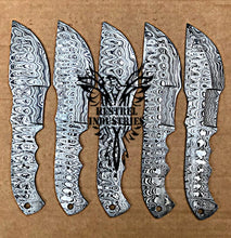 Load image into Gallery viewer, Lot of 5 Damascus Steel Blank Blade Knife For Knife Making Supplies (SU-173)
