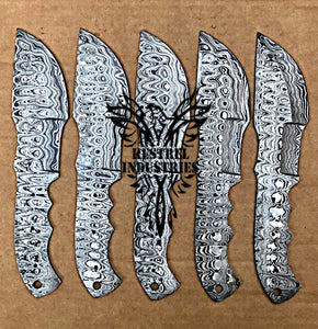 Lot of 5 Damascus Steel Blank Blade Knife For Knife Making Supplies (SU-173)