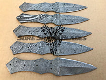 Load image into Gallery viewer, Lot of 5 Damascus Steel Blank Blade Knife For Knife Making Supplies (SU-197)
