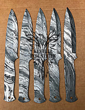 Load image into Gallery viewer, Lot of 5 Custom Handmade Damascus Steel Blank Blade Knife For Knife Making Supplies (SU-107)
