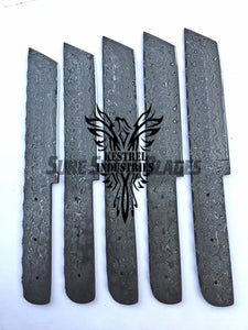 Lot of 5 Damascus Steel Blank Blade Tanto Knife For Knife Making Supplies (SU-202)