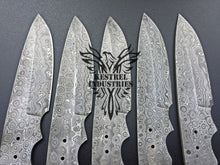 Load image into Gallery viewer, Lot of 5 Custom Handmade Damascus Steel Blank Blade Knife For Knife Making Supplies (SU-136)
